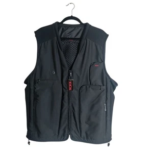 Tumi Herren schwarz Reißverschluss taktische Reisende Cargotasche Weste Größe Large  - Bild 1 von 14