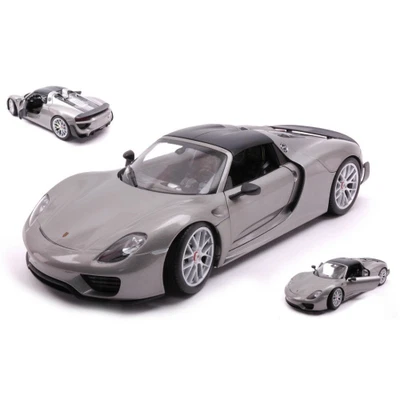 PORSCHE 918 SPYDER HARD-TOP CLOSED 2015 GREY/CARBON ROOF 1:18 Welly Auto Stradal - Immagine 1 di 4