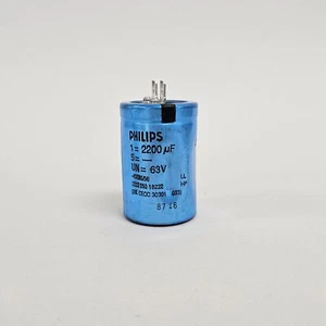 2200UF 63V PHILIPS CAPACITOR NOS 1 PIECE - Picture 1 of 1