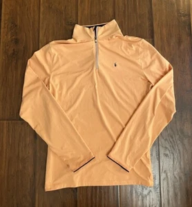 Polo Ralph Lauren 1/4 Zip Pullover Size Youth XL Orange Performance Stretch - Picture 1 of 6