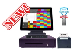 TSE - Kassensystem mit 15" Touch f Handel Kiosk Café Laden Schnellkasse NEW - Bild 1 von 9