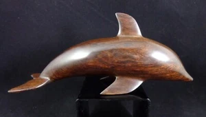 Vintage Hand-Carved Dolphin Sculpture 10.75" Long - Picture 1 of 8