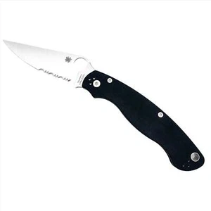 Spyderco Military 2 4.0" Satin S30V Combo Edge Blade Black G10 Handles - C36GPS2 - Picture 1 of 3