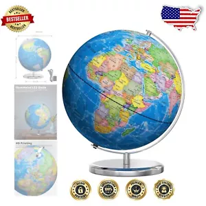 13-Inch LED Educational World Globe - Illuminated Constellation Decor for Kids - Picture 1 of 9