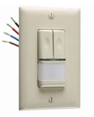 Legrand Occupancy Sensor OSR300S-I 120/277 Dual Relay PIR Wall Switch Ivory - Image 1 of 4