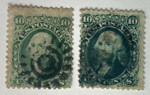 Scott US 68 Fancy Cancel 1861 10c Washington - Picture 1 of 6