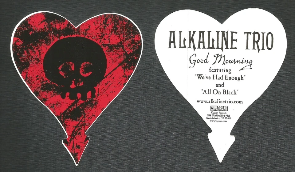 ALKALINE TRIO Vintage 2003 Juego de 2 PEGATINAS DE VINILO PROMOCIONALES 3,25x4 para CD de luto Foto 1 de 1