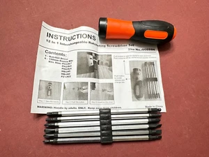 12 in 1 Interchangeable 3 Position Switch Ratcheting Screwdriver Set, No. 00888H - Picture 1 of 11