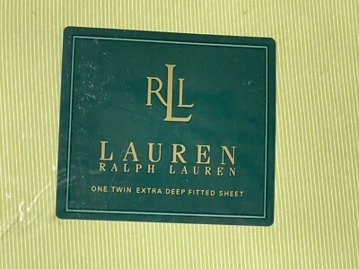 ~¡RARO NUEVO! DE COLECCIÓN RALPH Lauren *DOBLE Crystal Cay VERDE Sábana Ajustada Extra Profunda Foto 1 de 4