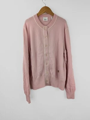 Cárdigan suéter logotipo 100 % cachemir rosa rubor talla XL de Burberry reciente para mujer Foto 1 de 4