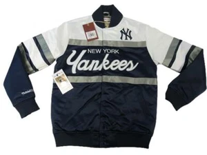 New York Yankees Herren Mitchell & Ness schweres Skript Satinjacke Mantel $ 140 - Bild 1 von 9