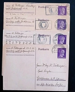 1942/1943 - ALEMANIA 4 TARJETAS POSTALES DE LA ALEMANIA NAZI USADAS - Imagen 1 de 1