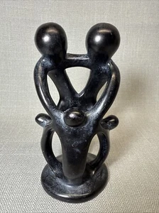 Intertwined Soapstone Family Sculpture Hand Carved African Kenya 6.5” - Picture 1 of 10