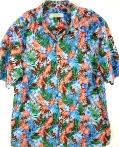 Island Republic-Camicia Hawaiana Uomo-XL Extra Large-Floreale-Bottone Down-Casual - Foto 1 di 7