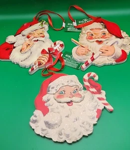 Retro Style Kurt's Adler 3D Santa Head Set Of 3 Ornaments - Picture 1 of 5