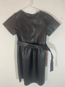 Wonder Nation Girls Size Medium 7-8 Black Leather Dress de - Picture 1 of 3