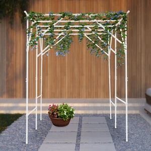 6.56' Metal Garden Arbor Arch Trellis for Climbing Plants Vines Ceremony USA - Picture 1 of 19