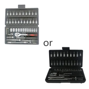 1/4 inch Drive Socket Ratchet Wrench Set for Home Garage Workshop High Torque - Imagen 1 de 8