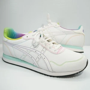 Asics Tiger Runner Shoes Mens Sz 11 White/Rainbow Athletic Casual Sneakers - Picture 1 of 12
