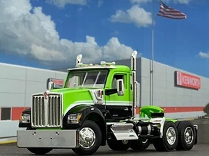 1/64 DCP GREEN/BLACK/WHITE KENWORTH W990 DAY CAB - Picture 1 of 5