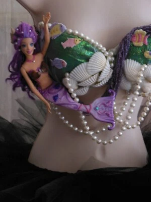 Handmade Barbie Fantasy Mermaid Bra Custom Costume by Violet Castle Costumery - Image 1 of 4