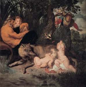 "Paul Rubens - Rómulo y Remo Giclee estampado de bellas artes en lona impresión 36" - Imagen 1 de 1