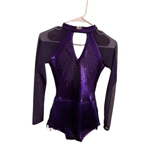 Dance Costume Curtain Call J5396 Purple ASM Adult Small Flapper Tap Jazz Fringe - Picture 1 of 10