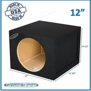 12" Single Sealed Sub Box X-large Subwoofer Enclosure Ground Shaker Speaker Box - Picture 1 of 9