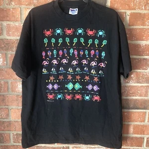 Vintage 1990 Tropical/Beach Graphic T-Shirt Hanes Beefy T Tag Made in USA XL - Bild 1 von 9