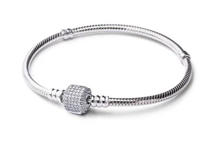Pandora Sterling Silver w/ Signature Clasp Bracelet - - Picture 1 of 3