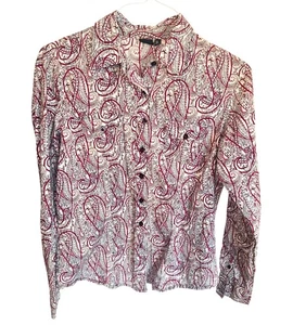 Cruel Paisley Button-Up Shirt L Cotton Long Sleeve Western Coatsal Cowgirl Top - Picture 1 of 5