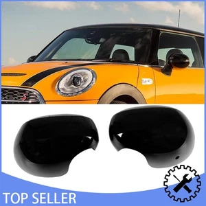 Fits MINI Cooper F54 F55 F56 F57 F60 20-24 Black Side View Mirror Cover W Light - Picture 1 of 14
