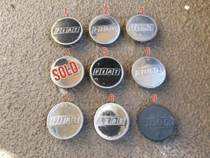 Fiat OEM Metal Vintage Emblem Badge Center Caps Cap Wheels Rare Set 124 850 X19 - Picture 1 of 10