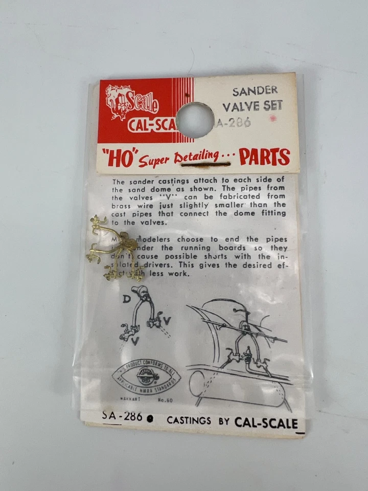 Cal-Scale HO Model Train Repro Part Brass #SA-286 Sander Valve Set New - Image 1 of 3