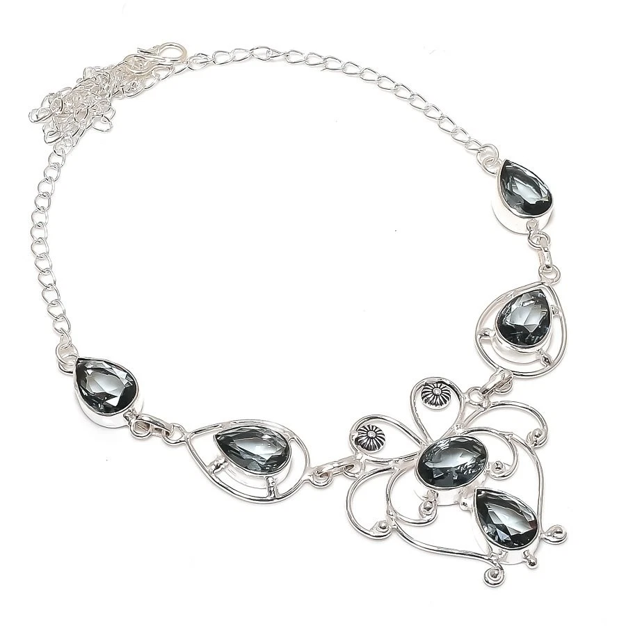 Alexandrite Gemstone Handmade 925 Sterling Silver Jewelry Necklace Size 18" - Image 1 of 1