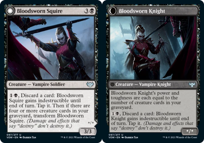 x1 Bloodsworn Squire // Bloodsworn Knight - Innistrad: Crimson Vow - NM - MTG - Image 1 of 1