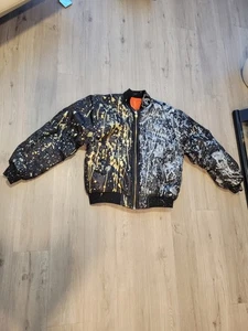 Mujer Retro Vuelo Bomber Chaqueta M🔥🔥splash Pintura/Personalizada  - Imagen 1 de 16