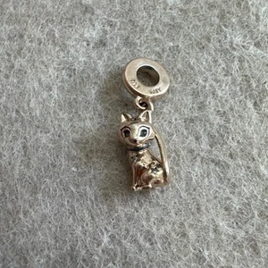 Pandora 14k Rose Gold Plated Sparkling Pet Cat Dangle Charm Accessory - Picture 1 of 10
