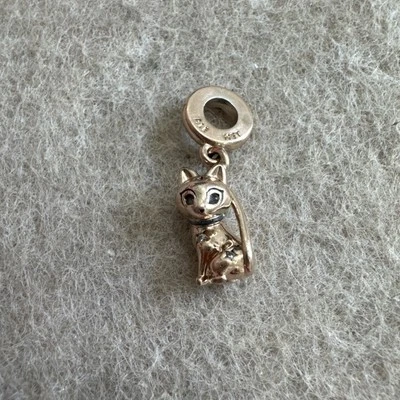 Pandora 14k Rose Gold Plated Sparkling Pet Cat Dangle Charm Accessory - Image 1 of 4