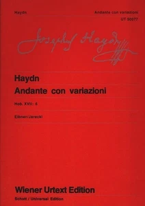 Andante con variazioni : Hob. XVII: 6. UT 50077 Wiener Urtext Edition Haydn, Jos - Picture 1 of 1