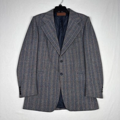 Yves Saint Laurent Blazer Men's 36 Brown Plaid Wool Tweed Jacket Made In France - Image 1 of 4