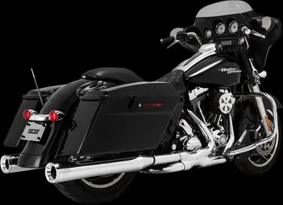 VH Chrome Inverted 4in Eliminator Slip On Muffler Harley Electra Glide 95-09 - Image 1 of 4