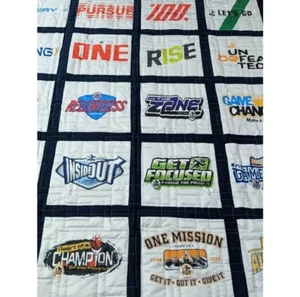 Fellowship Of Christian Athletes FCA Quilt Decke Religiös Sport Blau 30x72 - Bild 1 von 10