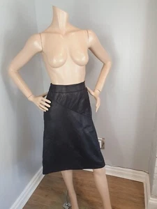Max Mara Black Super Soft Genuine Leather A Line Skirt 6 - Picture 1 of 12