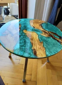 "Runder Epoxidtisch | Moderner Couchtisch & Esstisch | Möbel aus Kunstharzholz nach Maß" - Bild 1 von 6
