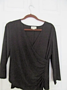 13 di 44 COLDWATER CREEK nero elegante bluce collo a V manica lunga media - Foto 1 di 3