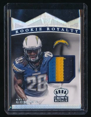 MELVIN GORDON 2015 CROWN ROYALE ROOKIE ROYALTY SILVER RC PATCH 12/25 *CHARGERS* - Image 1 of 2