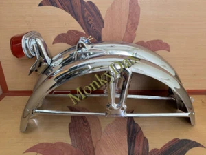 Honda SS50V Chrome Steel Front & Rear Fender, Tail Light Bracket CL50 CD50 SS50. - Foto 1 di 6