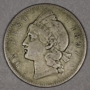 1897 Dominican Republic Silver Peso - Picture 1 of 2