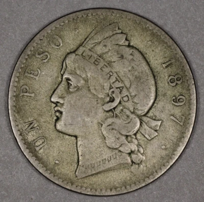 Peso de plata República Dominicana 1897 Foto 1 de 2